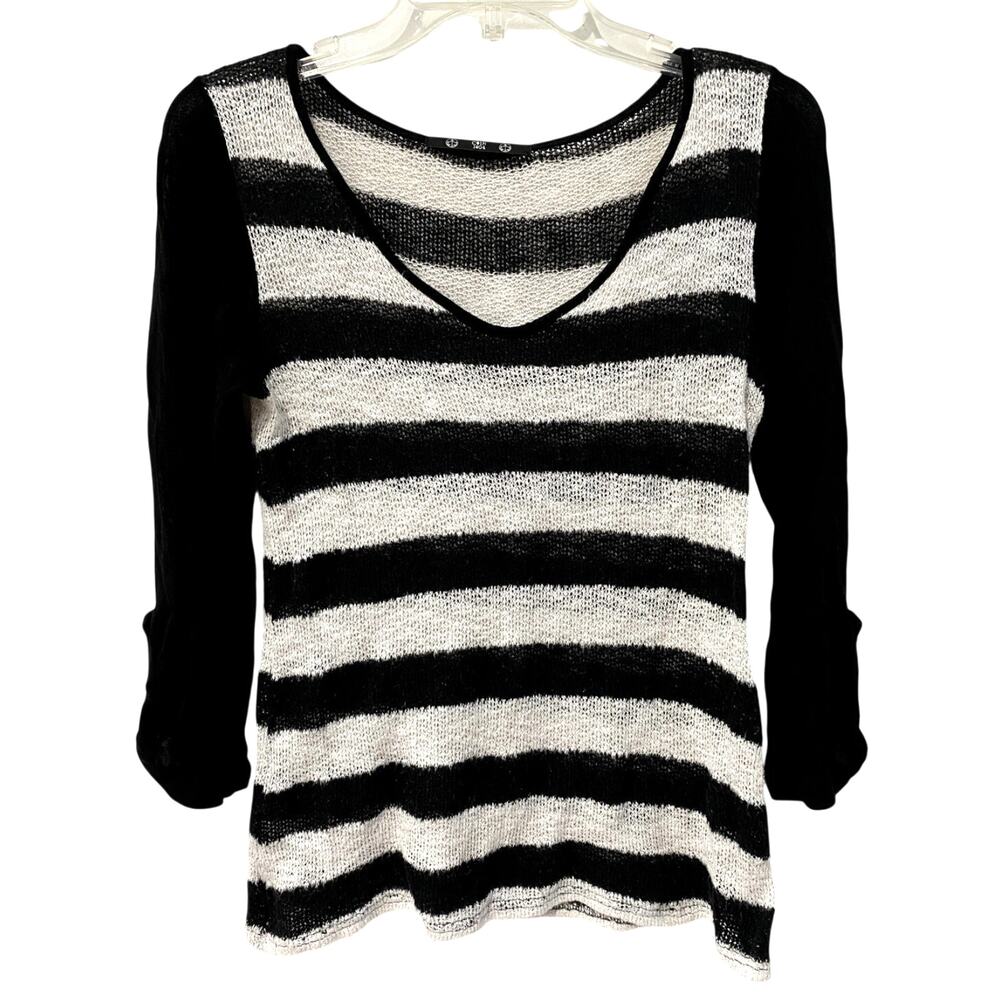 Coin 1904 black & White long-sleeve knit top Sweater Size M